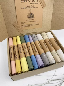 neceser azul indigo tinte natural y estampado botánico